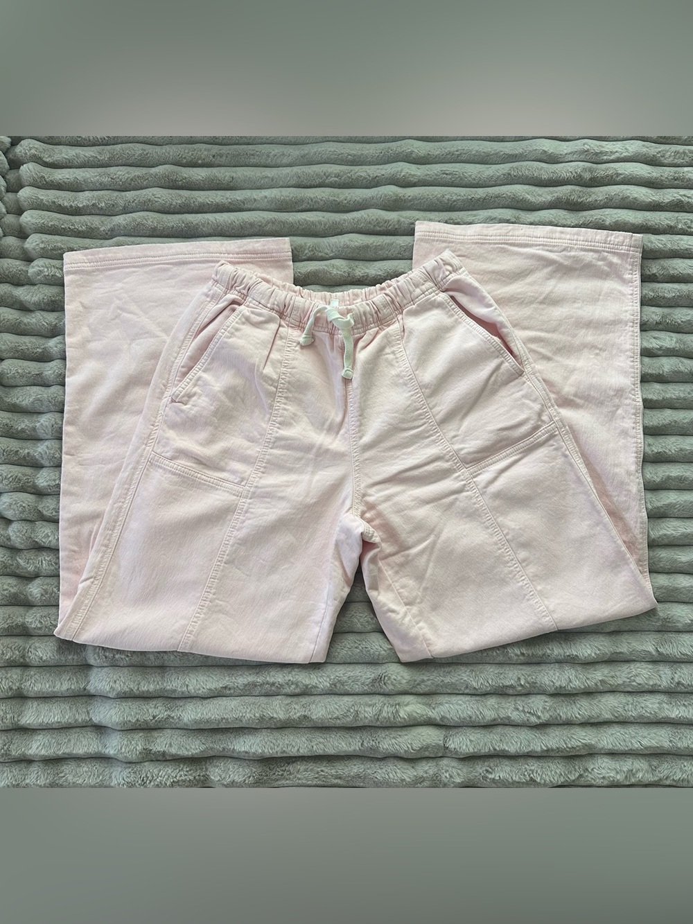 Aerie Light Pink Wide Leg Pull-On Pants